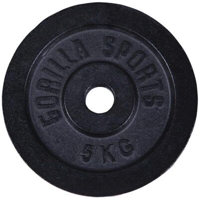 Gorilla Sports Czarna Żeliwna Tarcza - 0,5-30kg Gorilla Sports Czarna Żeliwna Tarcza - 0,5-30kg