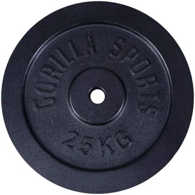 Disques de poids Gorilla Sports IRON Black - 0,5kg-30kg - Publicité Disques de poids Gorilla Sports IRON Black - 0,5kg-30kg - Publicité