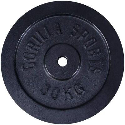 Gorilla Sports Svarta Järn Viktplattor - 0,5kg-30kg Gorilla Sports Svarta Järn Viktplattor - 0,5kg-30kg