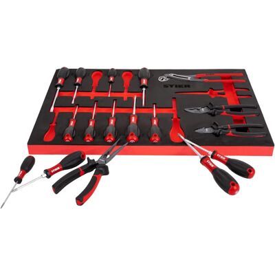 STIER - Schraubendreher & Zangensatz 17-teilig - 17-teilig - Weichschaumeinlage - Tool set STIER - Schraubendreher & Zangensatz 17-teilig - 17-teilig - Weichschaumeinlage - Tool set