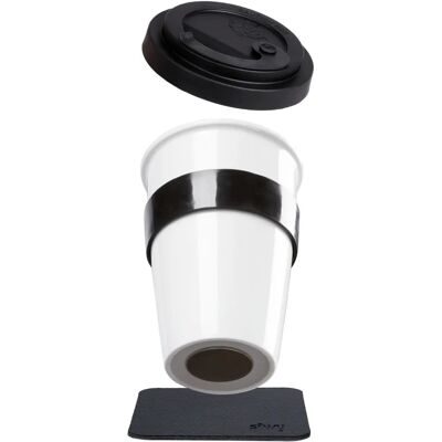 Silwy Keramisk To-Go-Kopp med Underlag - 350ml - Kaffekopp Silwy Keramisk To-Go-Kopp med Underlag - 350ml - Kaffekopp