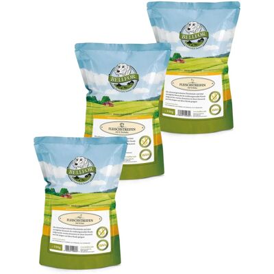 Bellfor Sparset Nr. 1 - Trockenfleischstreifen Mix Huhn 100g, Truthahn 100g & Ente 100g Bellfor Sparset Nr. 1 - Trockenfleischstreifen Mix Huhn 100g, Truthahn 100g & Ente 100g