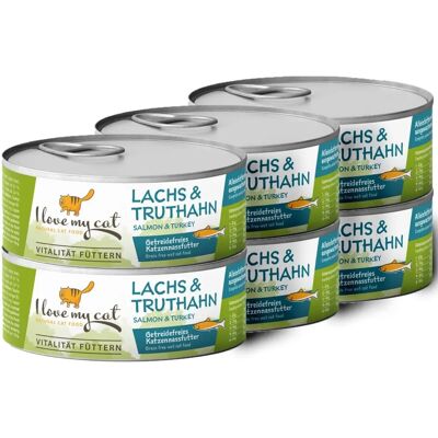 I love my cat Cibo umido con salmone e tacchino - 600g I love my cat Cibo umido con salmone e tacchino - 600g