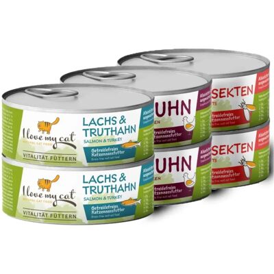 Ich liebe meine Katze Starter-Set mit Nassfutter - Huhn, Insekten, Lachs & Truthahn Ich liebe meine Katze Starter-Set mit Nassfutter - Huhn, Insekten, Lachs & Truthahn