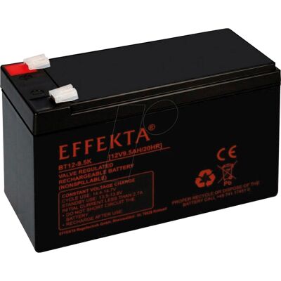 EFFEKTA Battery Model BT12-9.5K - AGM 12V 9.5Ah - Battery Type EFFEKTA Battery Model BT12-9.5K - AGM 12V 9.5Ah - Battery Type