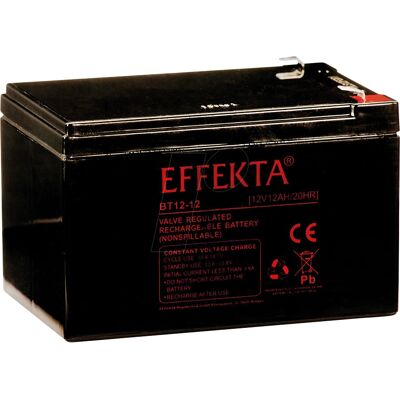 Effekta BT12-12L Lead-Acid AGM Battery - 12V 12Ah Effekta BT12-12L Lead-Acid AGM Battery - 12V 12Ah