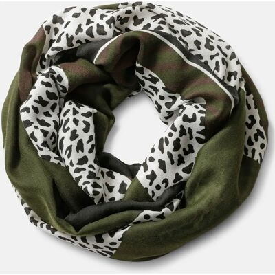 Heine Khaki Viscose Mode Tücher met Patroon Heine Khaki Viscose Mode Tücher met Patroon