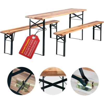 Stagecaptain - Brasserie Table Banc Bois Pliable - Meubles - Publicité Stagecaptain - Brasserie Table Banc Bois Pliable - Meubles - Publicité