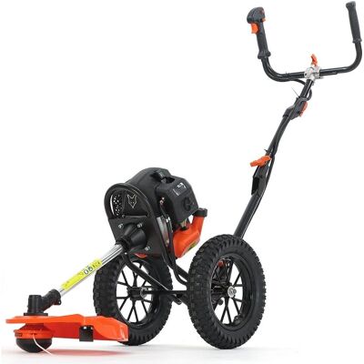 FUXTEC Wheel Petrol Brush Cutter - 52cc, 2.2kW - Large Wheels - Foldable - Protects Back FUXTEC Wheel Petrol Brush Cutter - 52cc, 2.2kW - Large Wheels - Foldable - Protects Back