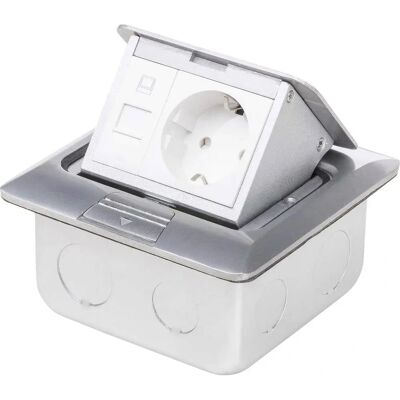 LEDmaxx 105626 Boden- und Wandsteckdose mit Cat5 IP20 Aluminium LEDmaxx 105626 Boden- und Wandsteckdose mit Cat5 IP20 Aluminium