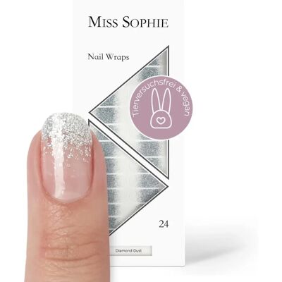 Miss Sophie Zilveren Nagelvellen - Diamond Dust - Nagelkunst Miss Sophie Zilveren Nagelvellen - Diamond Dust - Nagelkunst
