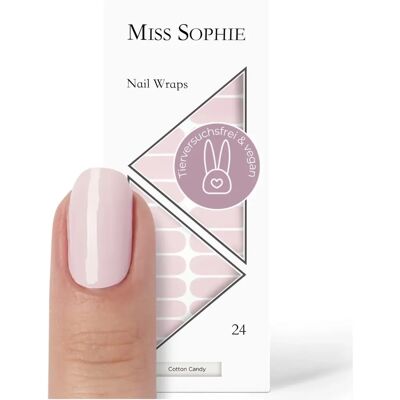 Miss Sophie Cotton Candy Folié pour ongles - Art des ongles - Design rose pastel - Publicité Miss Sophie Cotton Candy Folié pour ongles - Art des ongles - Design rose pastel - Publicité