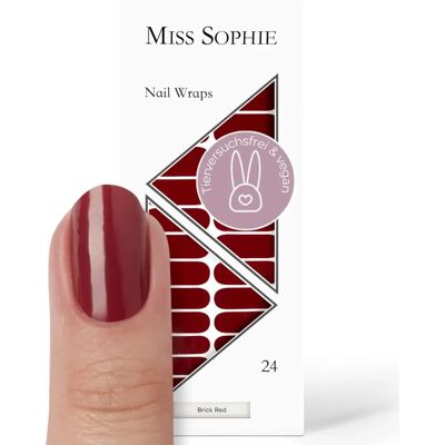 Miss Sophie Bakstenen Rood Nagelfolie - Nail Wraps Miss Sophie Bakstenen Rood Nagelfolie - Nail Wraps