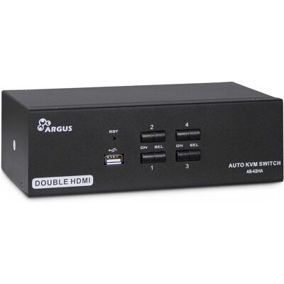 Inter-Tech AS-42HA Interruttore KVM HDMI - 4 Porte, Nero Inter-Tech AS-42HA Interruttore KVM HDMI - 4 Porte, Nero