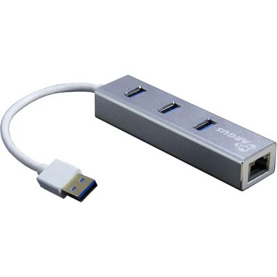 Inter-Tech Argus IT-310-S USB-Hub mit Ethernet - USB 3.2 Gen 1, Grau Inter-Tech Argus IT-310-S USB-Hub mit Ethernet - USB 3.2 Gen 1, Grau