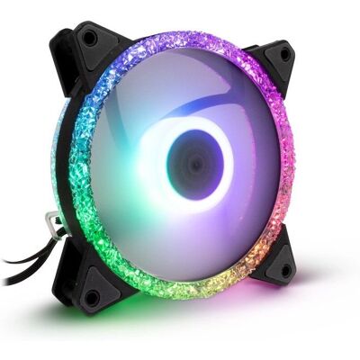 Inter-Tech RS-071 RGB PC-ventilator - Vibrationsfri, 120mm, Sort/Hvid Inter-Tech RS-071 RGB PC-ventilator - Vibrationsfri, 120mm, Sort/Hvid