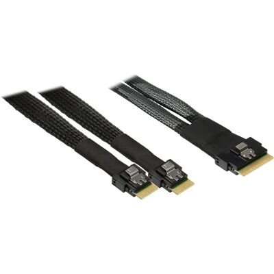 Inter-Tech Kabel - 0,7m Datenübertragung SFF 8654-8i auf 2x SFF 8654-4i Inter-Tech Kabel - 0,7m Datenübertragung SFF 8654-8i auf 2x SFF 8654-4i