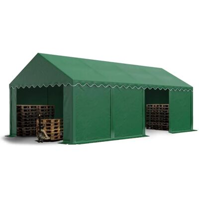 Tenda di stoccaggio 4x8m Toolport - Espandibile, Impermeabile, Verde scuro Tenda di stoccaggio 4x8m Toolport - Espandibile, Impermeabile, Verde scuro