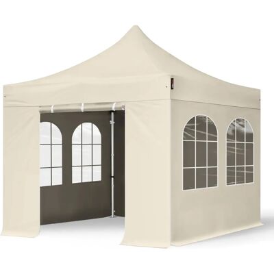 TOOLPORT 3x3m Pop Up Tuinpaviljoen Aluminium 40mm - Weerbestendig, Crème TOOLPORT 3x3m Pop Up Tuinpaviljoen Aluminium 40mm - Weerbestendig, Crème