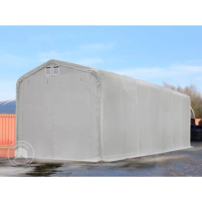 Toolport 4x16m Tárolófedél - Acélszerkezet, Vízálló PVC, Szürke Toolport 4x16m Tárolófedél - Acélszerkezet, Vízálló PVC, Szürke