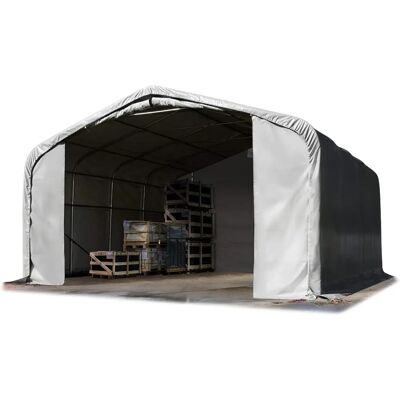 Toolport 7x7m Storage Shelter - Grey PVC 850 - Stable & Weatherproof Toolport 7x7m Storage Shelter - Grey PVC 850 - Stable & Weatherproof