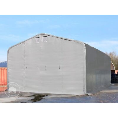 TOOLPORT 8x24m Storage Shelter - Heavy-Duty PVC 850 - Grey TOOLPORT 8x24m Storage Shelter - Heavy-Duty PVC 850 - Grey