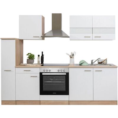 Set cucina modulare Respekta Ibiza - 240cm, Bianco/Quercia Sonoma Set cucina modulare Respekta Ibiza - 240cm, Bianco/Quercia Sonoma