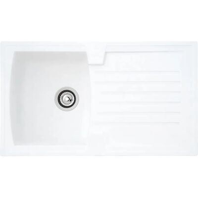 Respekta Boston Keukenspoel - Mineralite, 86x50 cm, Wit Respekta Boston Keukenspoel - Mineralite, 86x50 cm, Wit