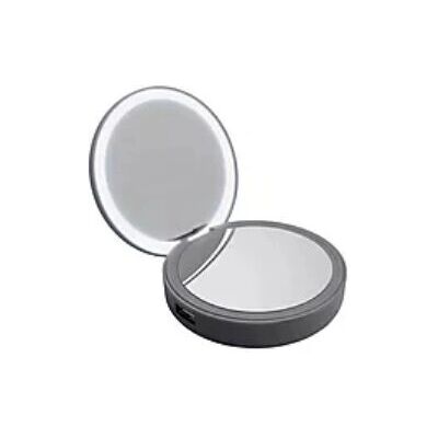 Lotta Power - Make-up Mirror - 4000 mAh - Grey - Powerbank Lotta Power - Make-up Mirror - 4000 mAh - Grey - Powerbank