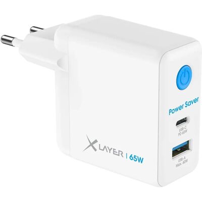 Cargador USB-C Power Saver de 65W Xlayer - Carga rápida Cargador USB-C Power Saver de 65W Xlayer - Carga rápida