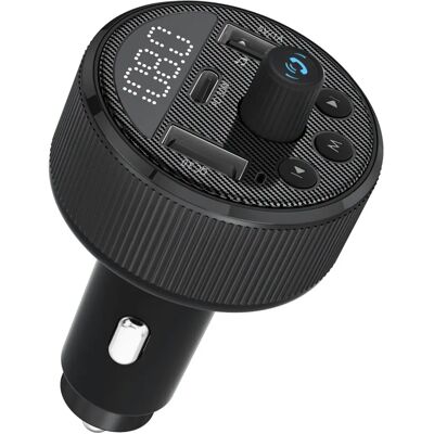 Transmisor FM Bluetooth XLayer 220664 - 87.5-108 MHz, USB-C, USB-A, Negro Transmisor FM Bluetooth XLayer 220664 - 87.5-108 MHz, USB-C, USB-A, Negro