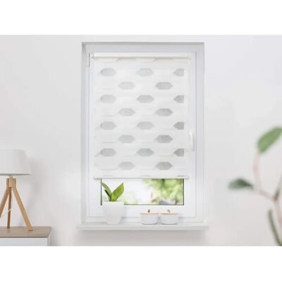 K-HOME Doppelrollo Trapez - Weiß, 150cm K-HOME Doppelrollo Trapez - Weiß, 150cm