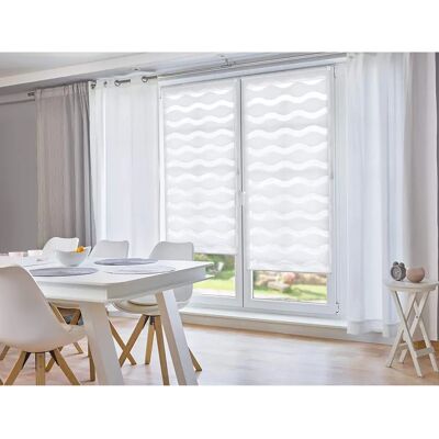 K-HOME Welle Doppelrollo - 150cm x 30cm - Weiß K-HOME Welle Doppelrollo - 150cm x 30cm - Weiß