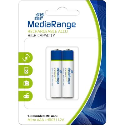 MediaRange MRBAT122 Batterie rechargeable AAA NiMH - Pile domestique - Publicité MediaRange MRBAT122 Batterie rechargeable AAA NiMH - Pile domestique - Publicité