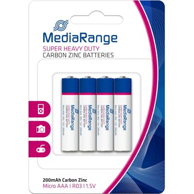 Pile AAA au zinc-carbone MediaRange MRBAT141 - Type de pile - Publicité Pile AAA au zinc-carbone MediaRange MRBAT141 - Type de pile - Publicité