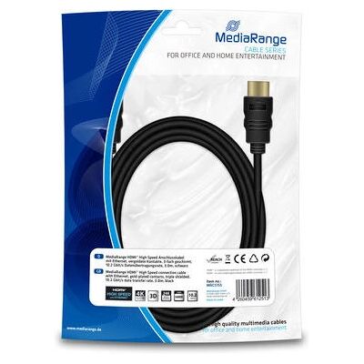 Cavo HDMI MediaRange 3,0 m nero con Ethernet Cavo HDMI MediaRange 3,0 m nero con Ethernet