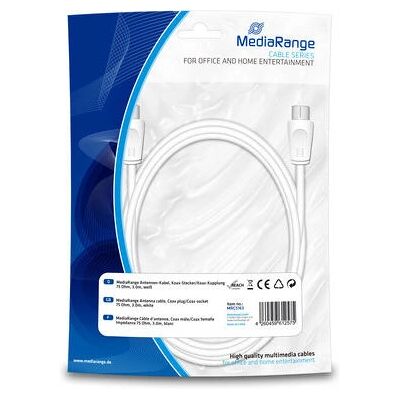 Cavo coassiale MediaRange MRCS163 - 3m Bianco Cavo coassiale MediaRange MRCS163 - 3m Bianco
