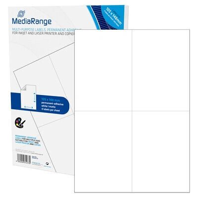 MediaRange Witte Permanente Zelfklevende Labels - 200 stuks MediaRange Witte Permanente Zelfklevende Labels - 200 stuks