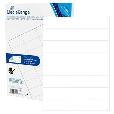 MediaRange MRINK149 White Permanent Labels - Labels MediaRange MRINK149 White Permanent Labels - Labels