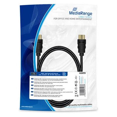 MediaRange MRCS195 HDMI Kabel - 1m, Schwarz, 3D-Unterstützung MediaRange MRCS195 HDMI Kabel - 1m, Schwarz, 3D-Unterstützung