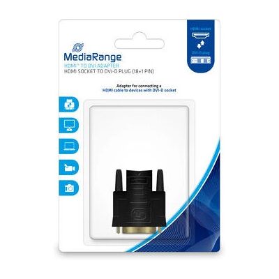 MediaRange HDMI DVI-D Stecker Adapter - Schwarz MediaRange HDMI DVI-D Stecker Adapter - Schwarz