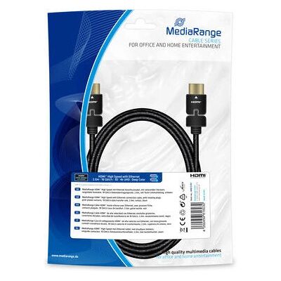 Cavo HDMI MediaRange MRCS197 - 2m - Nero Cavo HDMI MediaRange MRCS197 - 2m - Nero