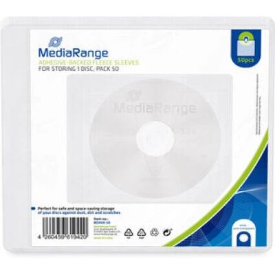 MediaRange Modèle BOX69-50 Pochette Disque Translucide Blanc - Boîtier Disque Optique MediaRange Modèle BOX69-50 Pochette Disque Translucide Blanc - Boîtier Disque Optique