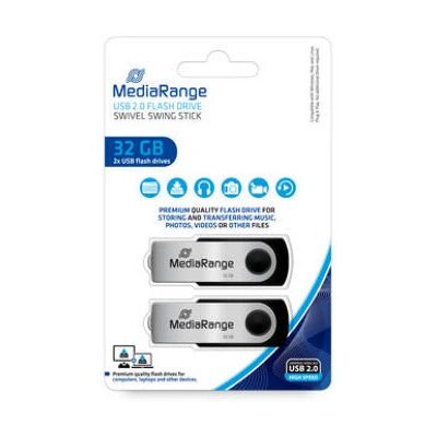 MediaRange Mr911-2 Memoria USB - 32GB - Negro, Plata MediaRange Mr911-2 Memoria USB - 32GB - Negro, Plata