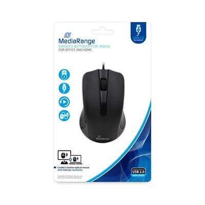 MediaRange MROS210 Mus - Optisk, 3 Knappar, USB, Svart MediaRange MROS210 Mus - Optisk, 3 Knappar, USB, Svart