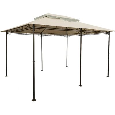 Spetebo Couverture pour pavillon Città del Capo - Beige - 400x300cm - Publicité Spetebo Couverture pour pavillon Città del Capo - Beige - 400x300cm - Publicité