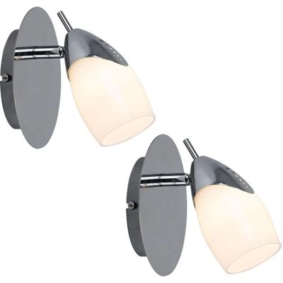 ETC-SHOP - LED wall light set - argento - vetro satinato - Lampada da parete ETC-SHOP - LED wall light set - argento - vetro satinato - Lampada da parete