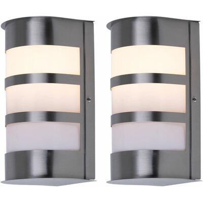 ETC-SHOP - Applique esterna inox 2 pezzi - E27 - IP44 ETC-SHOP - Applique esterna inox 2 pezzi - E27 - IP44