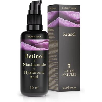 SatinNaturel Sérum au Rétinol Bio - Anti-Âge - 50ml - Publicité SatinNaturel Sérum au Rétinol Bio - Anti-Âge - 50ml - Publicité