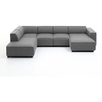 ATLANTIC HOME COLLECTION Bulky U-Form Sofa - U-Form in Grau ATLANTIC HOME COLLECTION Bulky U-Form Sofa - U-Form in Grau